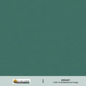 วอลเปเปอร์ลายผ้า สีพื้นเขียวเข้ม No.77307-10