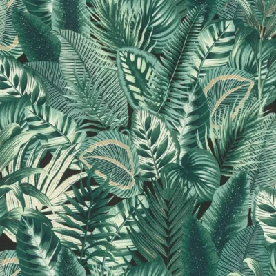 วอลเปเปอร์ลายใบเฟิร์นสีเขียว (Tropical Style Style) No.833942
