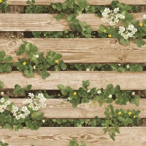 วอลเปเปอร์ลายไม้สีขาวครีม แผ่นไม้สูง10 ซม No.87020-2