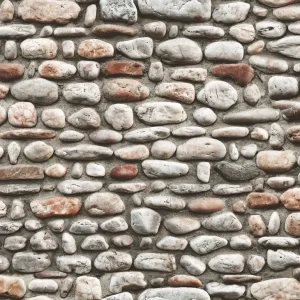 วอลเปเปอร์ลายหินกรวด สีขาวน้ำตาล No.88430-1