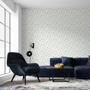 วอลเปเปอร์ลายดอกไม้สีฟ้าน้ำเงิน No.88463-2