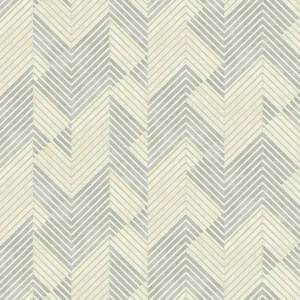 วอลเปเปอร์กราฟฟิก ลายซิกแซก สีเทาผสมสีทอง พื้นเทา No.88554-3