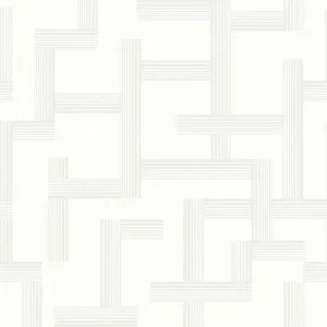 วอลเปเปอร์ลายเส้น สีขาวปนเงิน No.88555-1