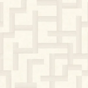 วอลเปเปอร์ลายเส้น สีครีมปนเงิน No.88555-2