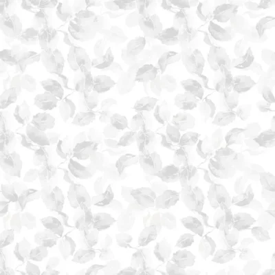 วอลเปเปอร์ลายใบไม้ สีเงินพื้นสีขาว No.88556-1