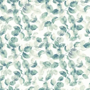 วอลเปเปอร์ลายใบไม้ สีเขียวพื้นสีครีม No.88556-3