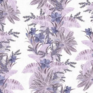 วอลเปเปอร์ลายดอกไม้สีน้ำเงิน ใบสีม่วง No.88559-3