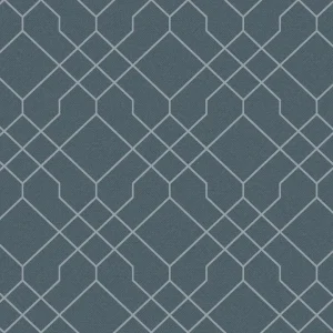 วอลเปเปอร์โมเดิร์นตาข่าย สีน้ำเงินเทา No.88564-4