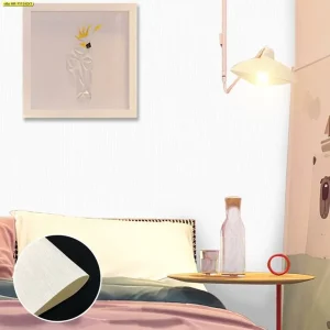 วอลเปเปอร์ติดผนังลายเรียบสีชมพูขาว รหัส HR-7113