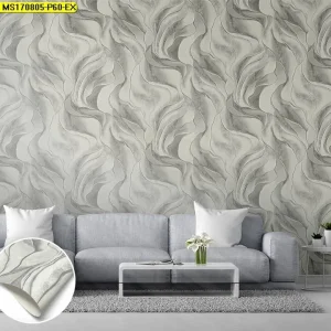 วอลเปเปอร์ลายหินอ่อนสีเทา No.MS170805