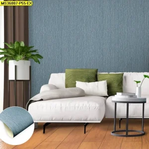 วอลเปเปอร์ติดผนังลายเรียบสีน้ำเงิน No.MS36007