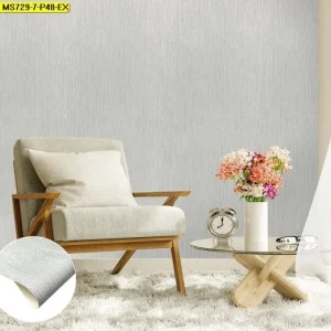 วอลเปเปอร์ติดผนังลายเรียบสีเทาอ่อน No.MS7297
