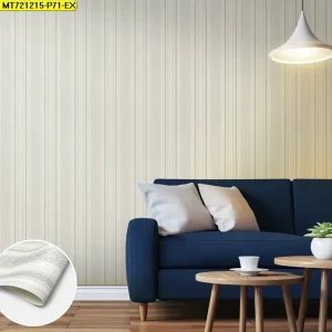 วอลเปเปอร์ลายทาง สีครีมสลับเทา No.MT721215
