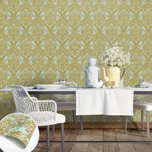 วอลเปเปอร์ลายหลุยส์ พื้นสีฟ้า No.MT722501