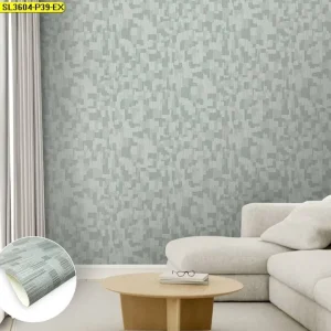 วอลเปเปอร์ติดผนังลายกราฟิกสีเทาอ่อน No.SL3604