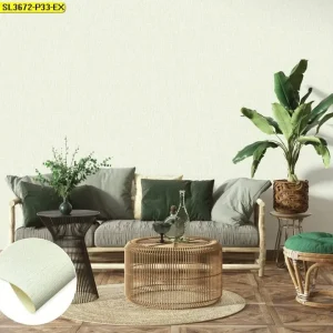 วอลเปเปอร์ติดผนังลายเรียบสีครีม No.SL3672