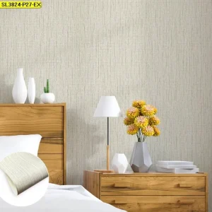 วอลเปเปอร์ติดผนังลายเรียบสีน้ำตาลอ่อน No.SL3824