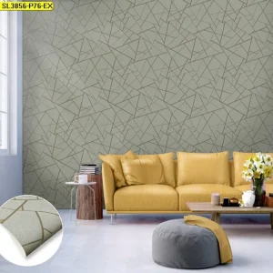 วอลเปเปอร์ติดผนังลายกราฟิกสีหินชนวน No.SL3856