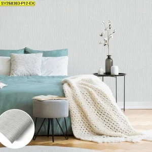 วอลเปเปอร์ลายเปลือกไม้ สีเทาอ่อน No.SY260303