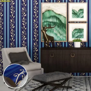 วอลเปเปอร์ลายหลุยส์สีน้ำเงิน No.YS-251003