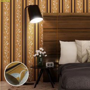 วอลเปเปอร์ลายหลุยส์ลายทาง สีเหลือง No.YS-251007