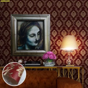 วอลเปเปอร์ลายหลุยส์สีแดง No.YS-320108