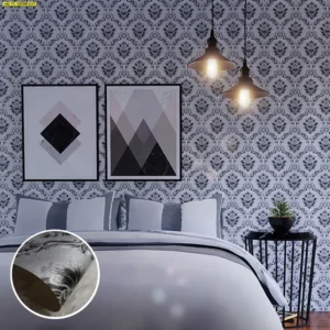 วอลเปเปอร์ลายหลุยส์สีเทาดำ No.YS-320306