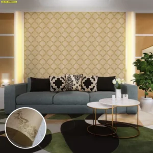 วอลเปเปอร์ลายหลุยส์สีเหลืองน้ำตาล No.YS-320607