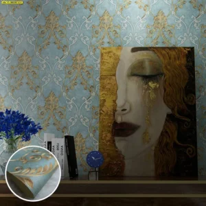 วอลเปเปอร์ลายหลุยส์สีเขียว-เหลือง No.YS-980307