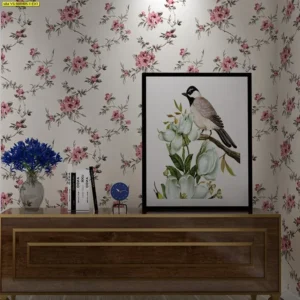 วอลเปเปอร์ลายดอกชบา สีชมพู No.YS-980405-1