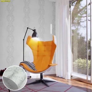 วอลเปเปอร์ลายหลุยส์สีขาวเงิน No.YS-981508