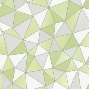 วอลเปเปอร์ลายสามเหลี่ยม สีเขียวอ่อนเทา ลายเส้นสีเงิน No.10230-5