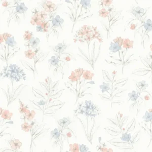 วอลเปเปอร์ลายดอกไม้สีฟ้า-โอรส