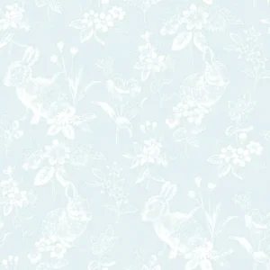 วอลเปเปอร์ลายดอกไม้สีฟ้า