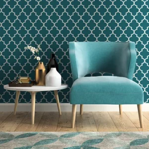 วอลเปเปอร์โมเดิร์น พื้นสีฟ้า No.25111-5