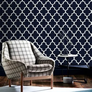 วอลเปเปอร์โมเดิร์น พื้นสีน้ำเงิน No.25111-6