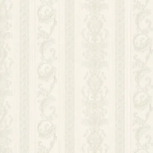 วอลเปเปอร์หลุยส์ลายทาง โทนสีขาว No.33547-1