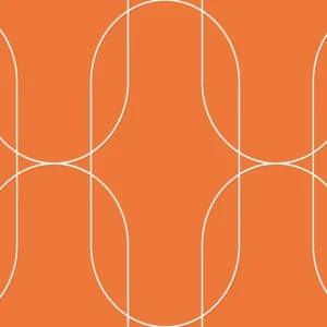 วอลเปเปอร์สไตล์โมเดิร์น พื้นสีส้ม ลายเส้นสีขาว No.34509-5