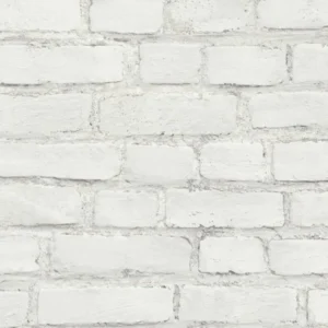 Alternative view of วอลเปเปอร์ลายอิฐขาวอมเทา No.37414-2