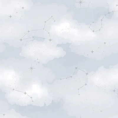 วอลเปเปอร์ลายแสงดาวบนท้องฟ้า สีเทา No.5137-1