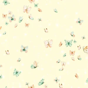 วอลเปเปอร์ลายผีเสื้อ พื้นสีเหลืองอ่อน No.5142-1