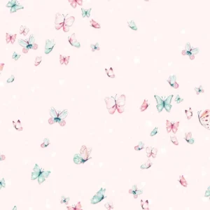 วอลเปเปอร์ลายผีเสื้อ พื้นสีชมพูอ่อน No.5142-2