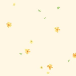 วอลเปเปอร์ลายดอกไม้สีเหลือง พื้นครีม No.5146-1