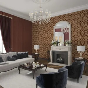 วอลเปเปอร์ลายหลุยส์สีแดง No.515008