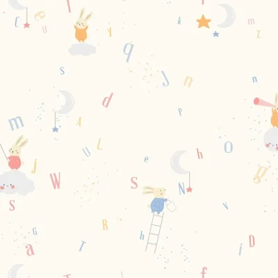 วอลเปเปอร์ห้องเด็ก ลายกระต่าย No.5155-1