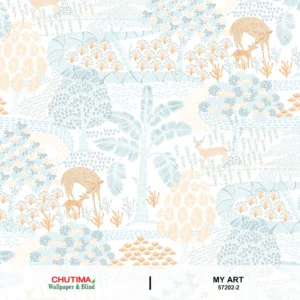 วอลเปเปอร์ลายต้นไม้ กวาง No.57202-2