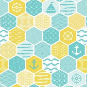 วอลเปเปอร์ลายหกเหลี่ยม สีสันสดใส