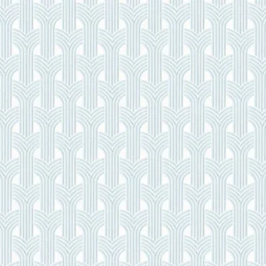 วอลเปเปอร์โมเดิร์น ลายตาข่ายสีฟ้า พื้นสีขาว No.65448-1