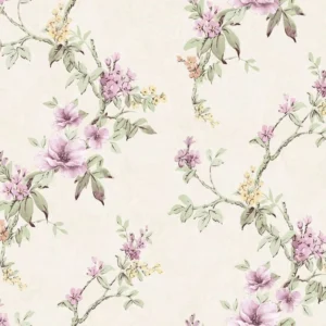 Alternative view of วอลเปเปอร์ลายดอกไม้สีชมพู พื้นสีขาวมุก มีกลิเตอร์ No.82059-1