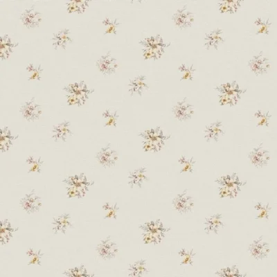 วอลเปเปอร์ลายดอกไม้สีเหลือง ดอกเล็ก พื้นสีขาว มีกลิเตอร์ No.82062-4